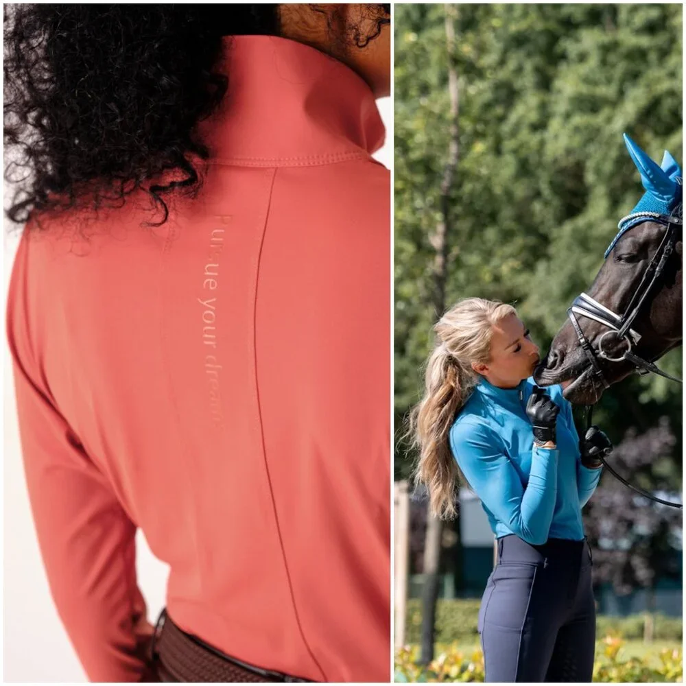 PS of Sweden Toska Long Sleeve Half Zip Baselayer equestrian L large jade green - Picture 2 of 10